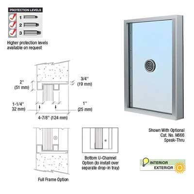 CRL Brushed Stainless Steel Frame Exterior Glazed Vision Window