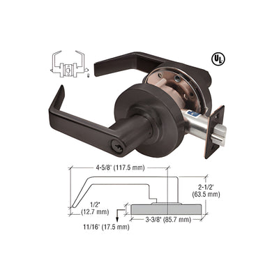 CRL Oil Rubbed Bronze Heavy-Duty Grade 1 Lever Locksets Entrance - Schlage® 6-Pin