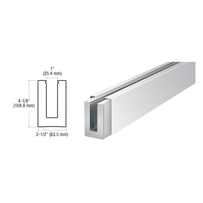 CRL B5S Series Polished Stainless Custom Square Base Shoe Undrilled for 1/2" Glass