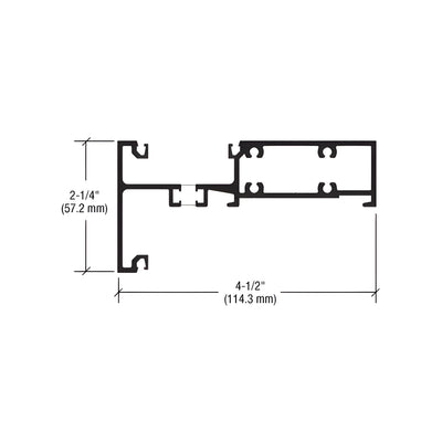 CRL-U.S. Aluminum Interior Glazed Horizontal 2-1/4" x 4-1/2", Thermally Improved, Custom Paint- 24'-2"