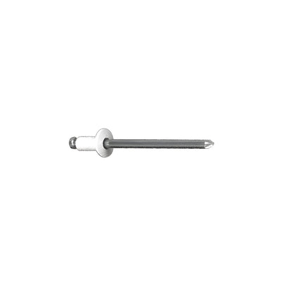 CRL White 1/8" Diameter, 3/16" to 1/4" Grip Range Aluminum Mandrel and Rivet in Packs of 10000