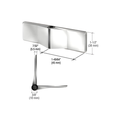 CRL Polished Stainless UV Bonded Glass-to-Glass Hinge