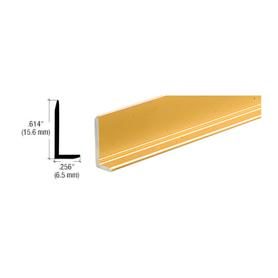 CRL Brite Gold Anodized 1/4" Aluminum L-Bar Extrusion