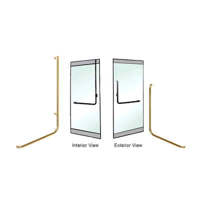CRL-Blumcraft® Satin Brass Right Hand Reverse Rail Mount "B" Exterior Top Securing Dummy Handle