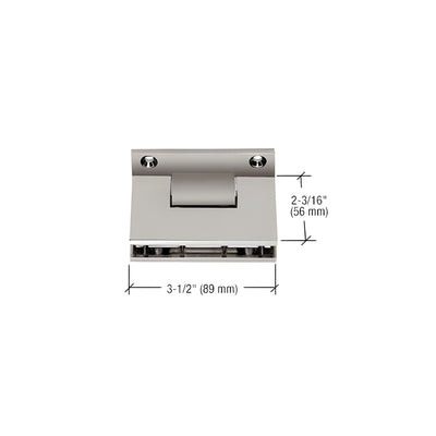 CRL Brushed Nickel Geneva 3-Point Movable Square Style Transom Clamp