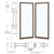 CRL-U.S. Aluminum Dark Bronze/Black Anodized Class 1 Custom Blank Pair Series 250T Narrow Stile Offset Hung Thermal Entrance Doors - No Prep
