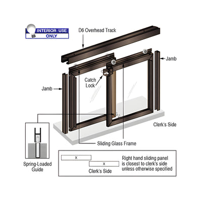 CRL Horizontal Sliding "Daisy" Pass-Thru Assembly With D6 Header & Jambs