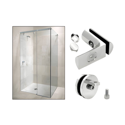 CRL Chrome Hydroslide 90 Degree Wall-to-Glass Sliding Shower Door Accessory Kit