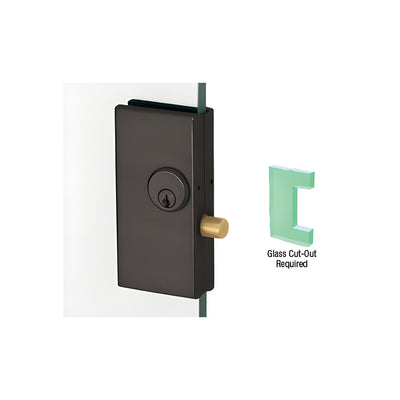 CRL Black Bronze Anodized 2-3/4" x 5-5/8" Deadthrow Low Profile Center Lock