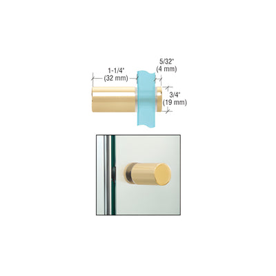 CRL Polished Brass Cylinder Style Single-Sided Shower Door Knob