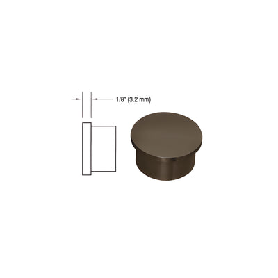 CRL Dark Bronze Flat End Cap for 1-1/2" Outside Diameter Tubing