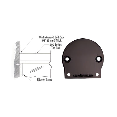 CRL Matte Bronze 300 Series Wall Mount End Cap