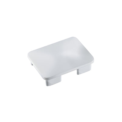 CRL Silver Metallic Rectangular AWS Post Cap for 180 Degree Center or End Post