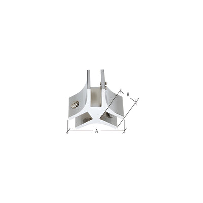 CRL Chrome 3-Way 120 Degree Standard Connector for 3/8" Glass