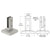 CRL 316 Brushed Stainless Steel Finish Surface Mount Friction Fit Square Spigot
