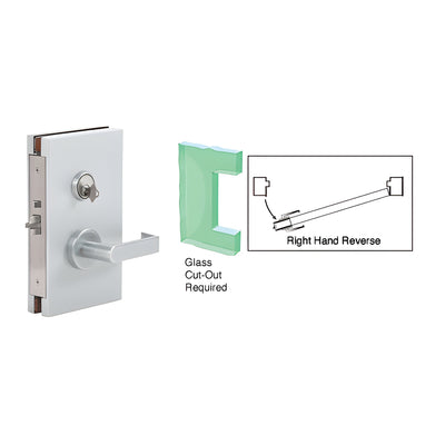 CRL Satin Anodized 6" x 10" RHR Center Lock With Deadlatch in Storeroom Function