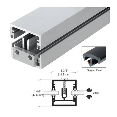 CRL Clear Anodized Shallow 1-3/4" x 1-7/8 Division Bar with Vinyl-24'