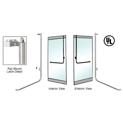 CRL-Blumcraft® Polished Stainless Right Hand Reverse Rail Mount Keyed Access "D" Exterior, Top Securing Panic Handle