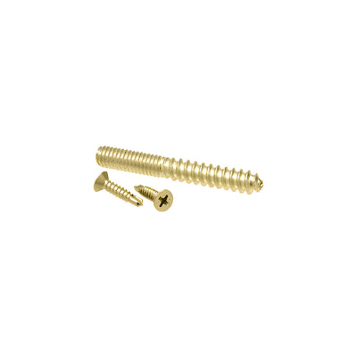 CRL Polished Brass Replacement Screw Pack for Concealed Wood Mount Hand Rail Brackets - 5/16"-18 Thread