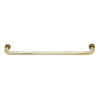 A front-facing view of the 18-inch brushed bronze tubular towel bar with mounting washers.