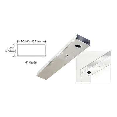 CRL Brushed Stainless Steel 4" x 41-1/4" Single Door Header