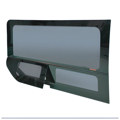 CRL 2015+ OEM Design 'All-Glass' Look Ford Transit Passenger's Side Rear Quarter Window for 148" Extended Length Body Medium and High Top Vans