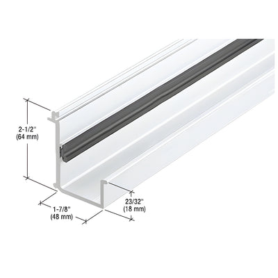 CRL-U.S. Aluminum White KYNAR® Paint Perimeter Pressure Bar- Punched, 24'-2"