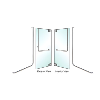 CRL-Blumcraft® Brushed Stainless Right Hand Swing In Glass Mount "D" Exterior Top Securing Dummy Handle