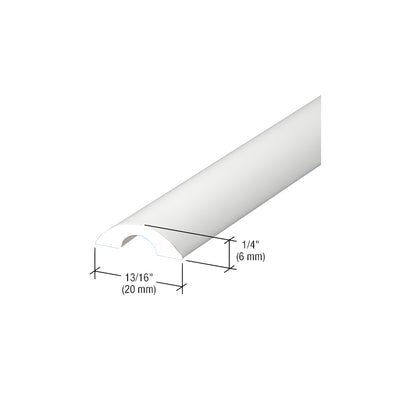 CRL White Frameless Shower Door Half-Round Threshold