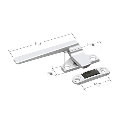 CRL Aluminum Left Hand Casement Window Locking Handle with 1-1/2" Screw Holes
