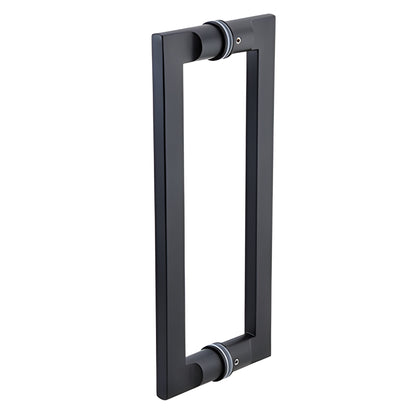 CRL 12 in Matte Black Stainless Glass Door Pull Handle Back-to-Back