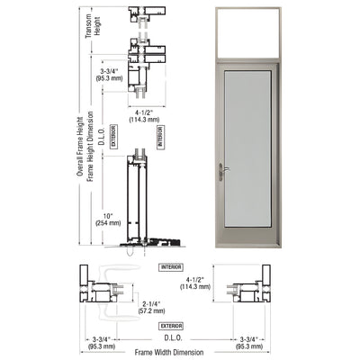 CRL-U.S. Aluminum Clear Anodized Series 925 Transom Patio Door Hinge Left Swing Out