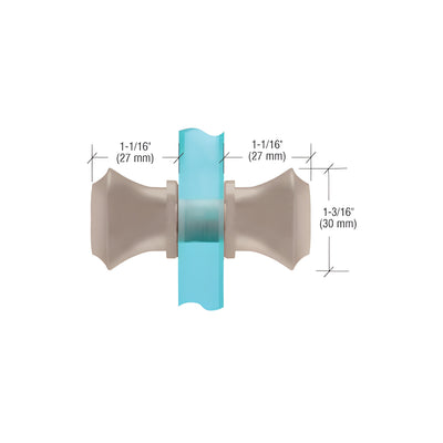 CRL Brushed Nickel Flair Style Back-to-Back Knobs