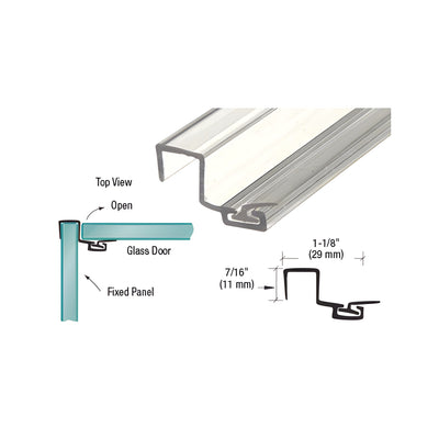 CRL 'U' Seal Polycarbonate Strike with Leg and Insert at 90 Degrees for 3/8" Glass