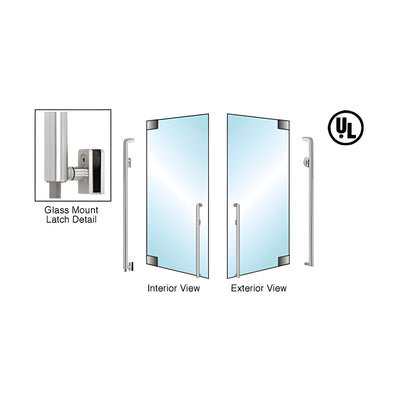 CRL-Blumcraft® Brushed Stainless Right Hand Reverse Glass Mount Keyed Access 'K' Exterior Bottom Securing Deadbolt Handle