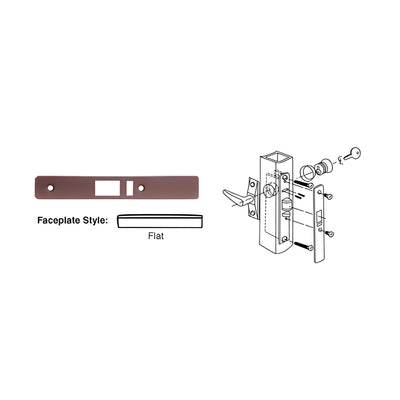 CRL Dark Bronze Flat Faceplate for DL2140 Deadlatch Locks