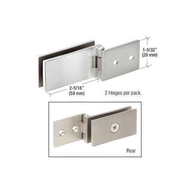 CRL Polished Chrome Light Duty Frameless Cabinet Door Hinge - Square Corner Style