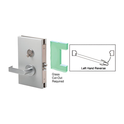 CRL Satin Anodized 6" x 10" LHR Center Lock With Deadlatch in Class Room Function