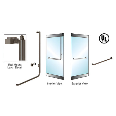 CRL-Blumcraft® Oil Rubbed Bronze Right Hand Reverse Rail Mount Keyed Access "A" Exterior, Top Securing Panic Handle for 3/4" Glass