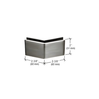 CRL Brushed Stainless 2-3/8" x 2" 135 Degree Outside Corner Mall Front Clamp