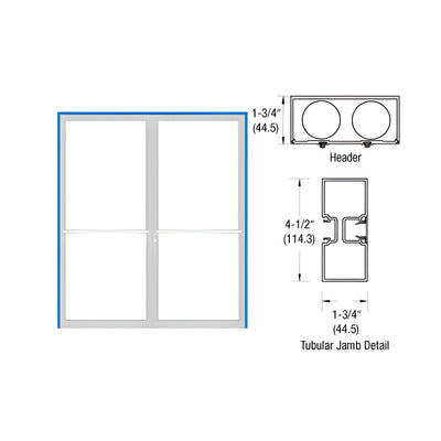 CRL-U.S. Aluminum Custom Sized Custom Paint Series 450 Tubular Center Hung Up and Over Frame Complete (2F)
