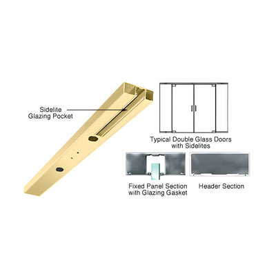 CRL Polished Brass 4" One Pocket Double Sided Door Header Custom Length