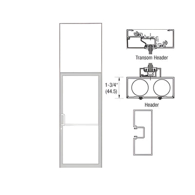 CRL-U.S. Aluminum Clear Anodized 39-1/2" x 126" Blank 451 Transom Single Door Frame