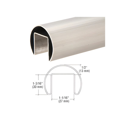 CRL 316 Brushed Stainless Steel 1-7/8" Roll Form Cap Rail - 19'-8"