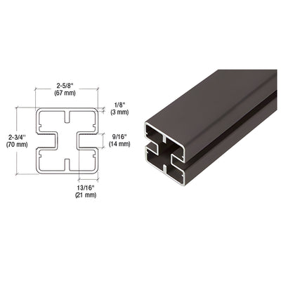 CRL Matte Bronze Heavy-Duty Windscreen Post Only - 156"