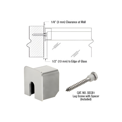 CRL Brushed Stainless 11 Gauge Stabilizing End Cap for 1-1/4" x 1-5/16" Cap Rail