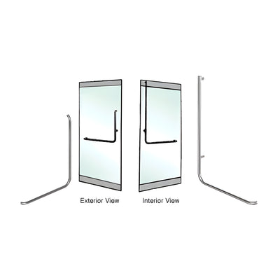 CRL-Blumcraft® Brushed Stainless Left Hand Reverse Rail Mount "B" Exterior Top Securing Dummy Handle