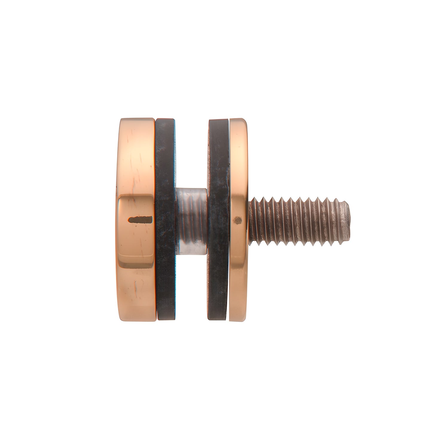 Polished brass replacement washer/stud (cap 1-1/4") for single-sided commercial door pull, SKU F40SKBR.