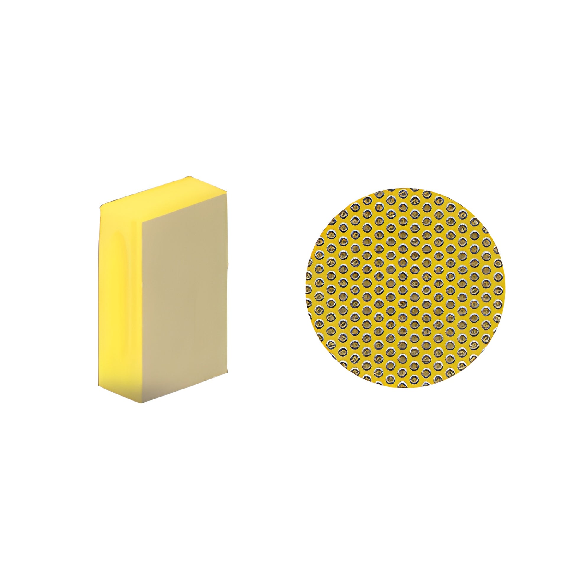CRL Diamond Hand Pad (SKU DHP400), 400-grit yellow foam pad with round plated diamond abrasive, 2-1/4" x 3-3/4"