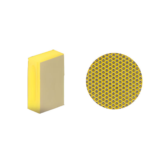 CRL Diamond Hand Pad (SKU DHP400), 400-grit yellow foam pad with round plated diamond abrasive, 2-1/4" x 3-3/4"